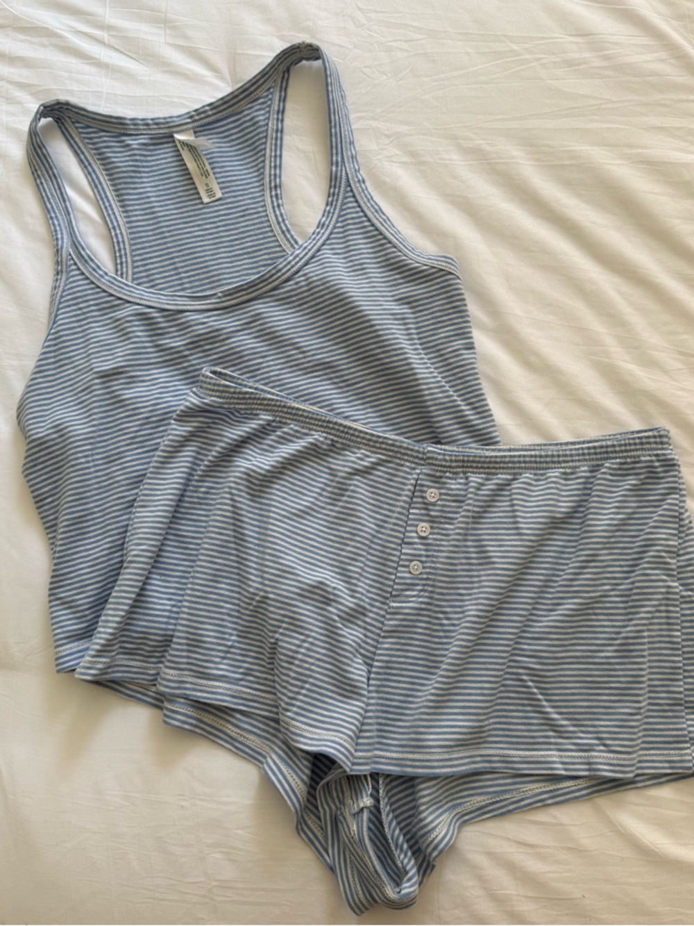 Abercrombie & Fitch Blue and White Striped PJ Set